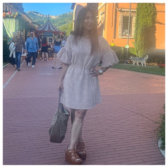 Boho Textured Fabric Balloon Sleeve Dress - Picture 2 of 10